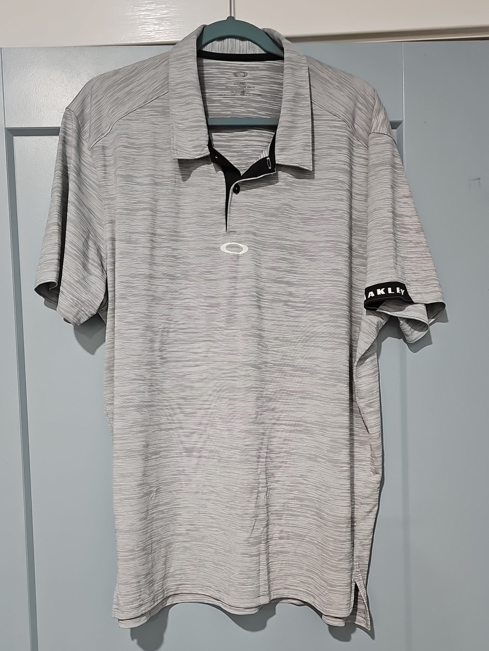 Oakley Light Heather Gray Polo with Black Trim